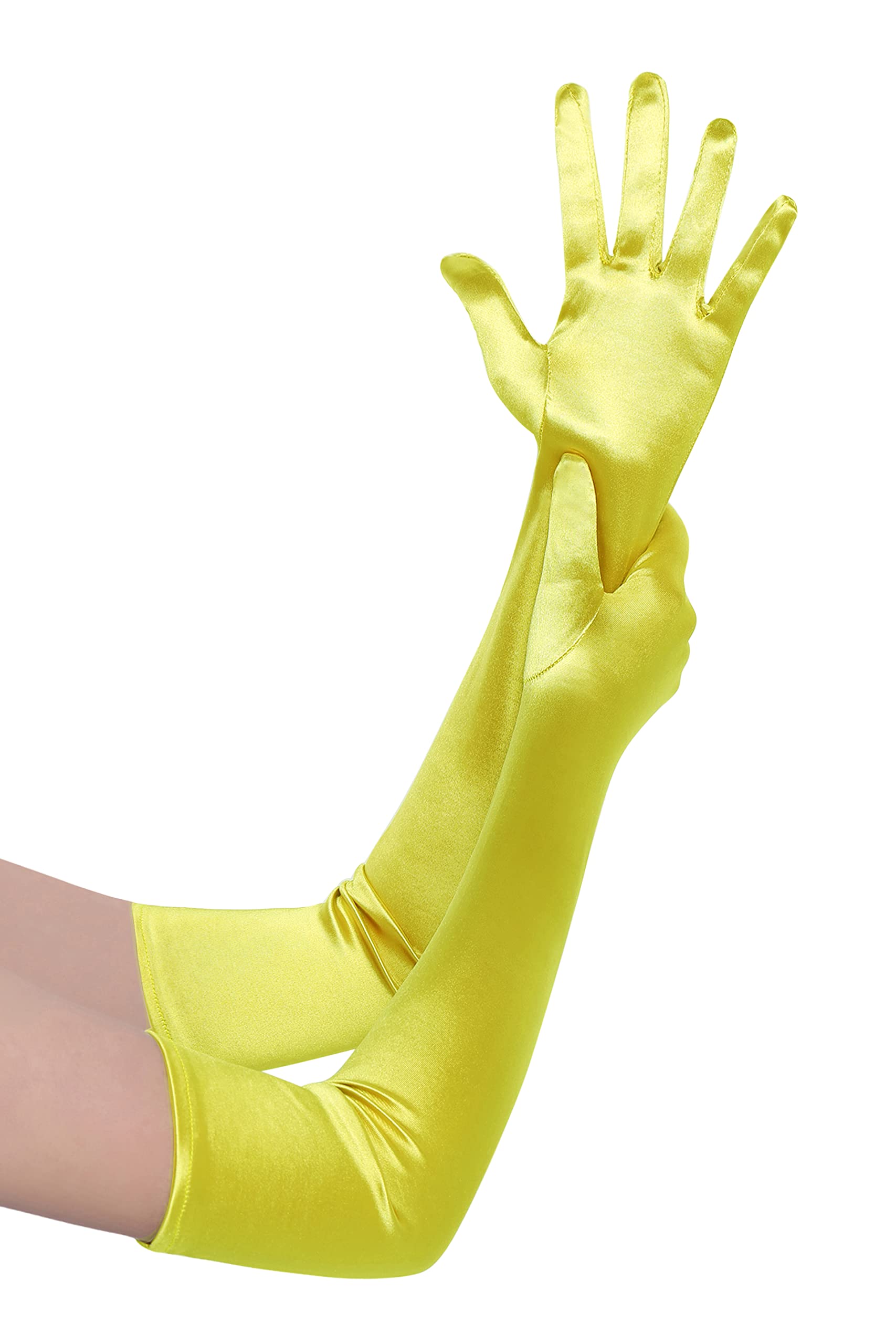 BABEYOND Elegant Women's Long Gloves Satin Bride, Elbow, Dance Gloves Accessorie