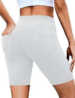 VOOVEEYA 5"/8" High Waisted Yoga Biker Shorts with Pockets for Women