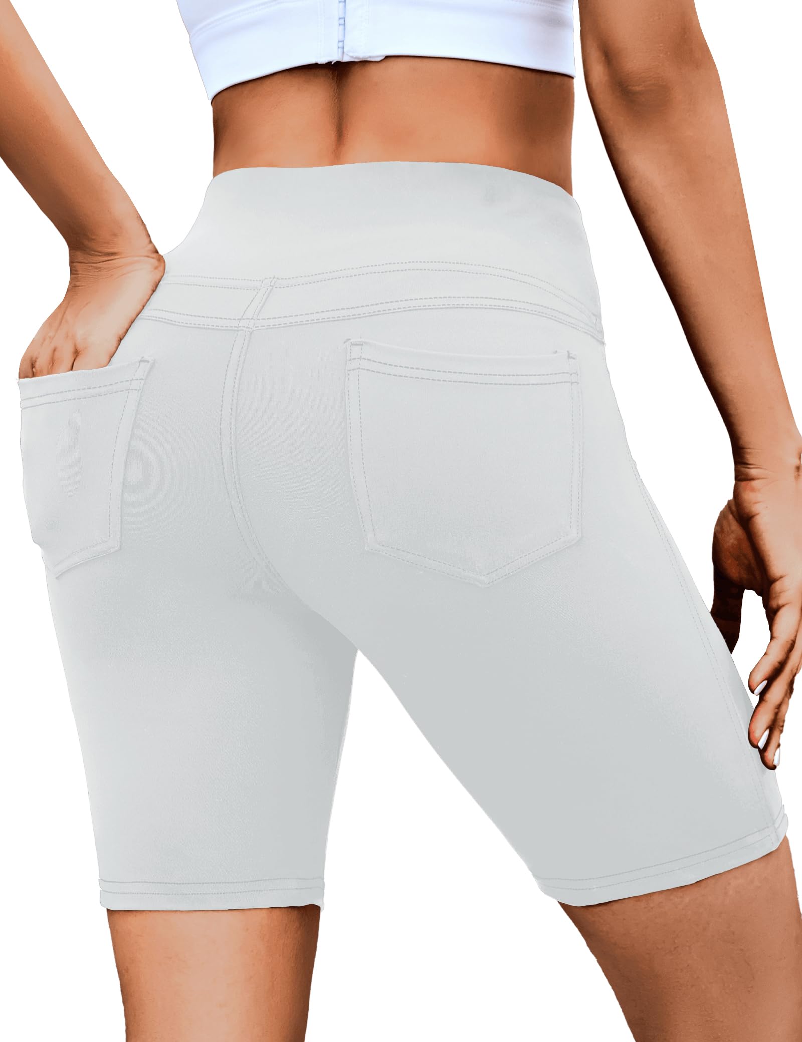 VOOVEEYA 5"/8" High Waisted Yoga Biker Shorts with Pockets for Women