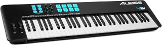 Alesis V61 MKII – USB MIDI Keyboard Controller with 61 Velocity Sensitive Keys, 8 Full Level Pads, Arpeggiator, Pitch/Mod Wheel, Note Repeat and Software Suite