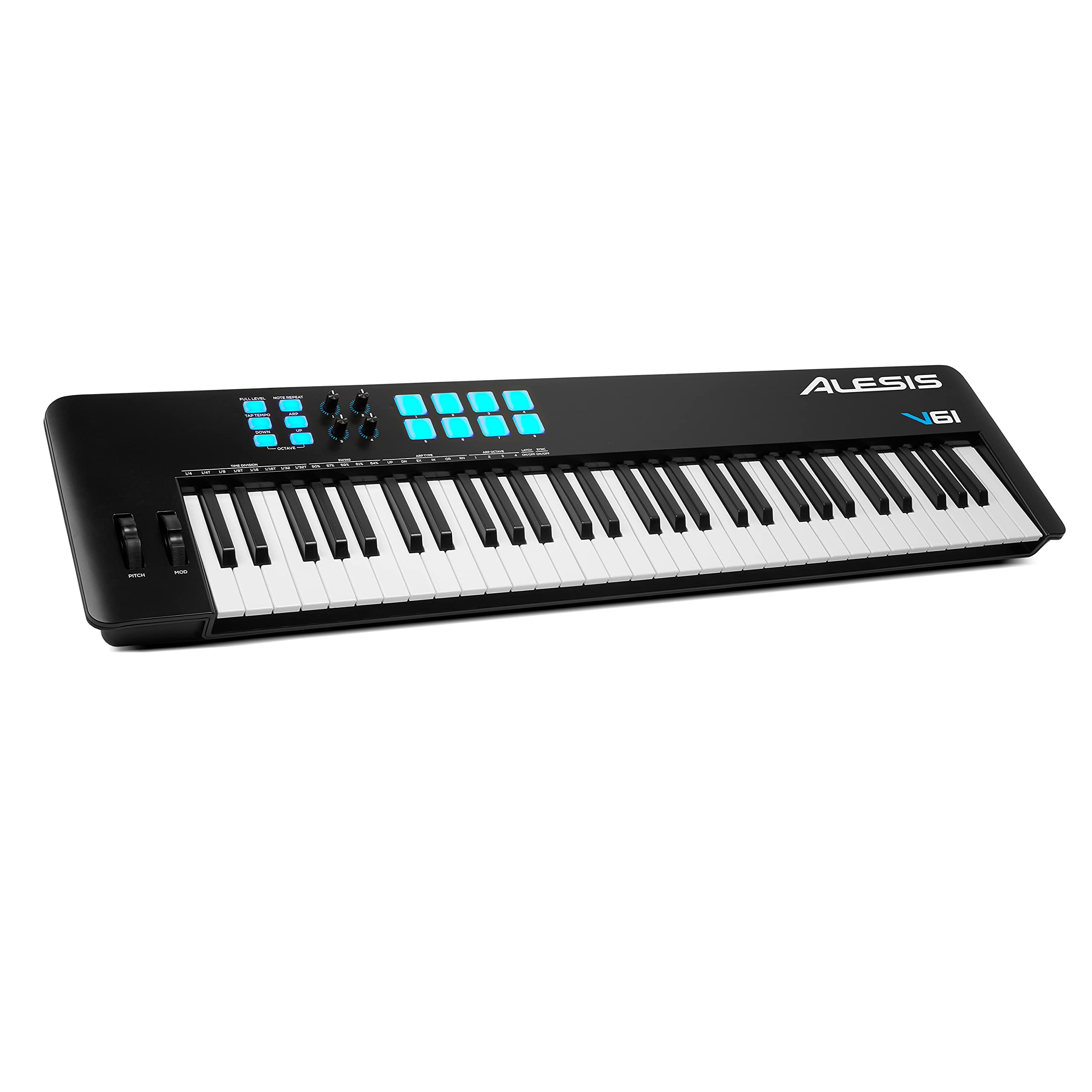 Alesis V61 MKII – USB MIDI Keyboard Controller with 61 Velocity Sensitive Keys, 
