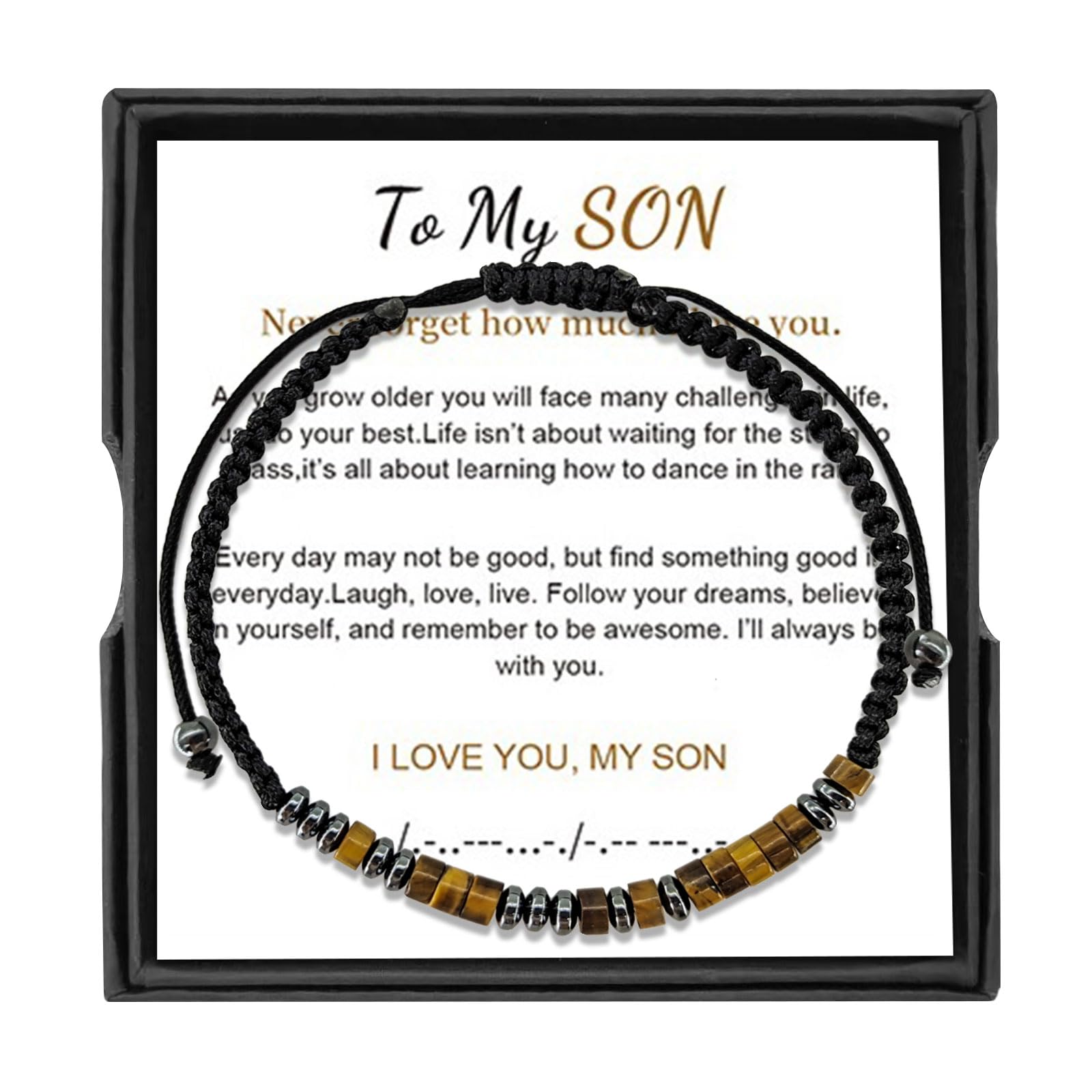 Morse Code Bracelet- Gifts for Son/Grandson/Daughter/Granddaughter/Nephew, Inspi