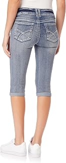 WallFlower Women's Luscious Curvy 17" Capri Mid-Rise Insta Stretch Juniors (Standard and Plus) Jeans