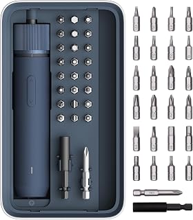 HOTO 25-Piece Upgraded Electric Screwdriver Kit, Cordless Screwdriver | 1/4'' Hex, Magnetic Lid, 1500mAh Rechargeable, LED Light, Ideal for Furniture Assembly, Home Improvement, and Garage Projects