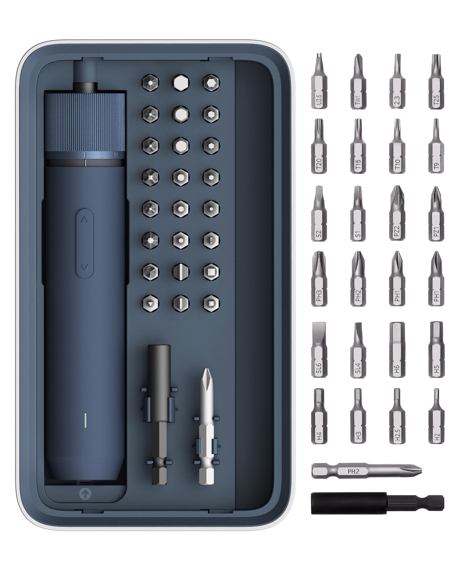HOTO 25-Piece Upgraded Electric Screwdriver Kit, Cordless Screwdriver | 1/4'' He