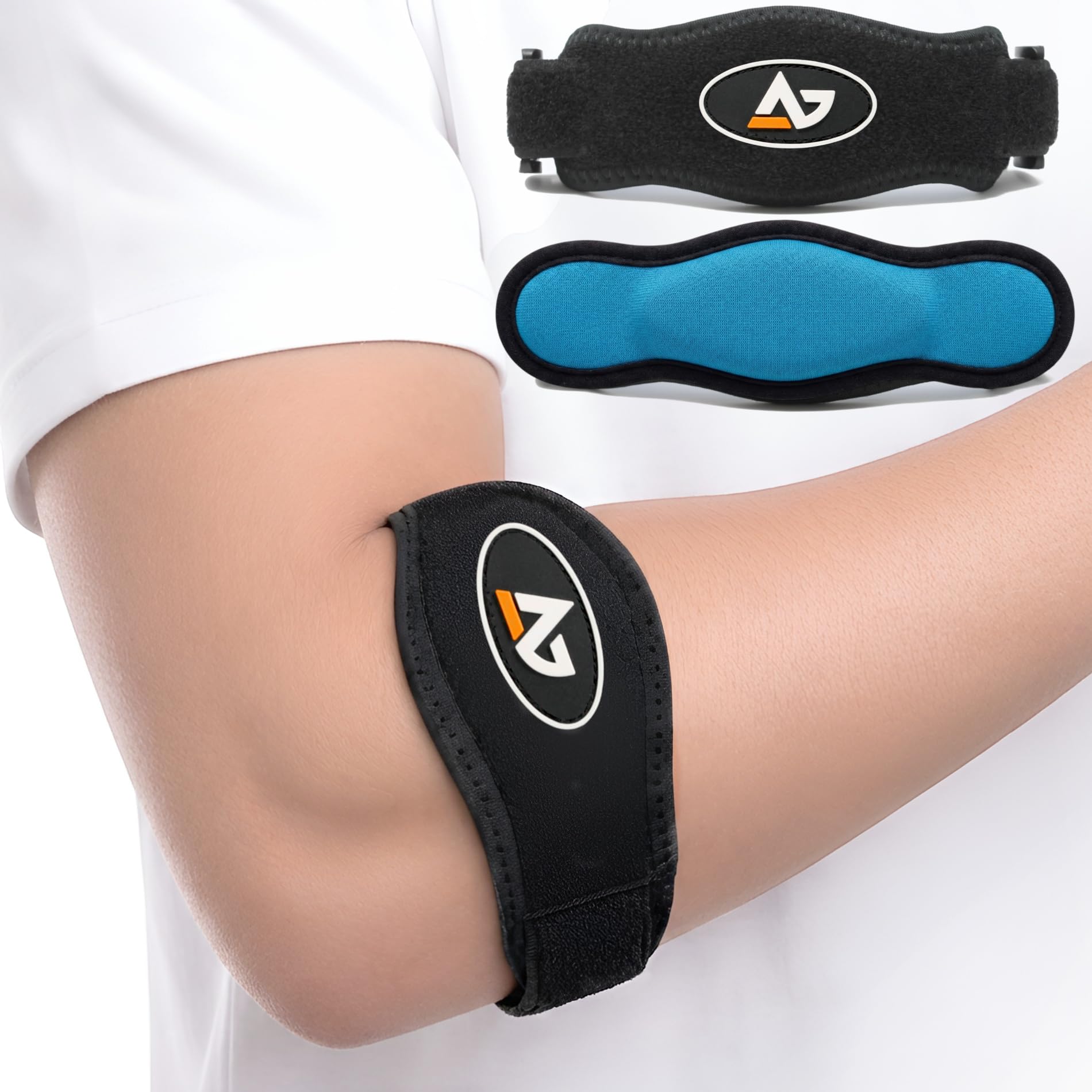 AetherGear Tennis Elbow Brace with Bonus Replacement Strap (1 pack) - Forearm Br