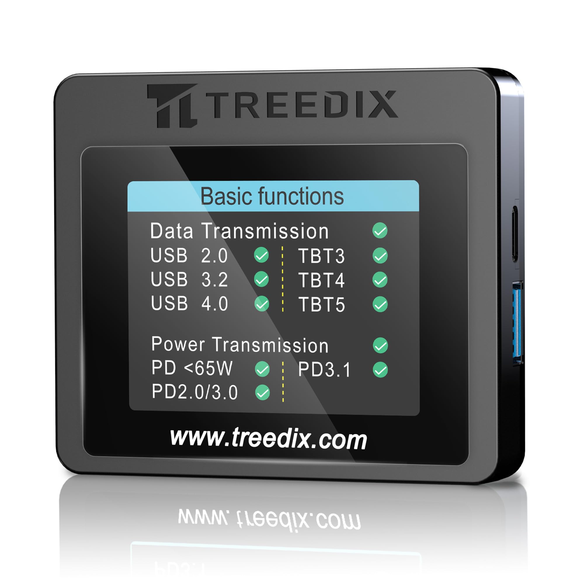 Treedix USB Cable Tester 2.4" Screen for eMarker PD3.0/3.1 Resistor | USB Tester