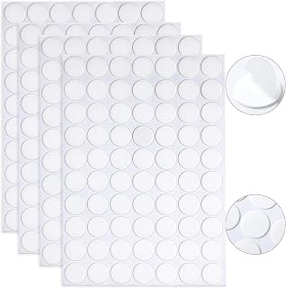 JANYUN Double Sided Sticky Dots Stickers Removable Round Putty Clear Sticky Tack No Trace Stickys Putty Waterproof Small Stickers for Festival Decoration (20mm, Clear, 280)