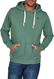 riverso - RivLinus Men's Hooded Sweatshirt with Hood and Kangaroo Pockets Regular Fit Cotton Grey Brown Green Red Blue Black S M L XL 2XL 3XL 4XL 5XL