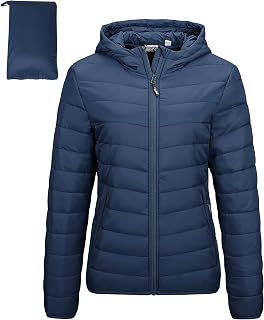 Outdoor Ventures Ladies Lightweight Padded Full Zip Down Jacket with Hood Quilted Winter