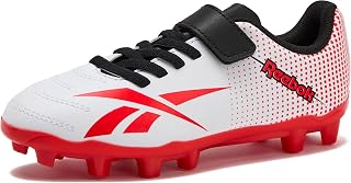 Reebok Strike MG Youth Kids Soccer Cleats Boys and Girls Soccer Shoes, Lace Up or Hook & Loop Closure, Indoor or Outdoor for Turf or Grass