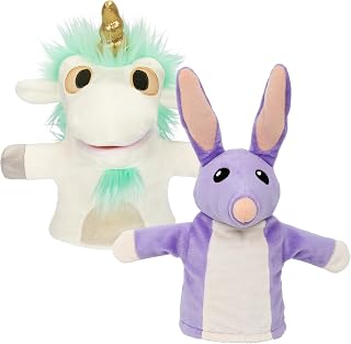 Bluey Unicorse & Bob Bilby Hand Puppet Plush Toys, 8-9”, 2-Pack | Soft deluxe fabric, embroidered details, perfect for toddler hands, imaginative play, Bluey toddler toys, Amazon exclusive