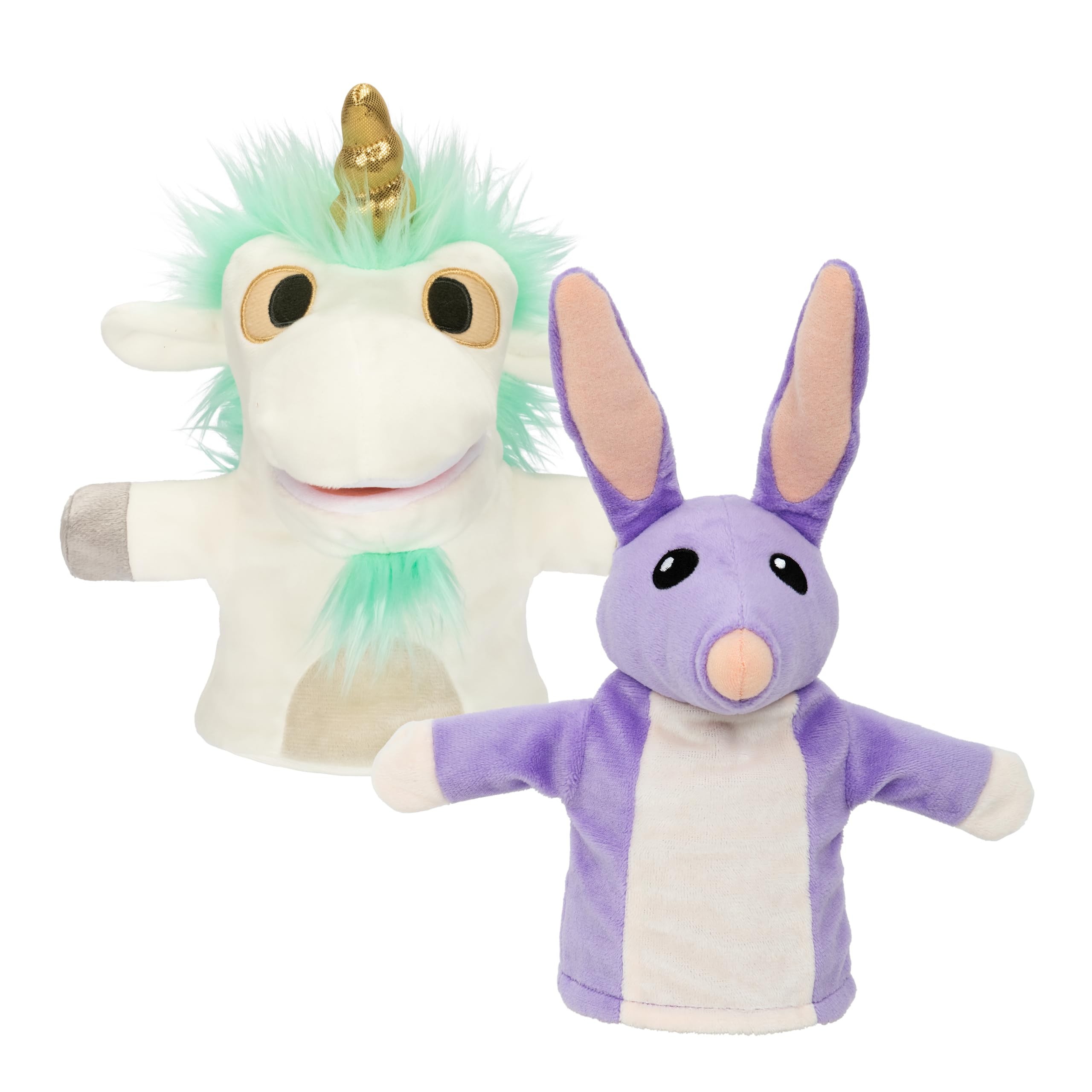 Bluey Unicorse & Bob Bilby Hand Puppet Plush Toys, 8-9”, 2-Pack | Soft deluxe fa