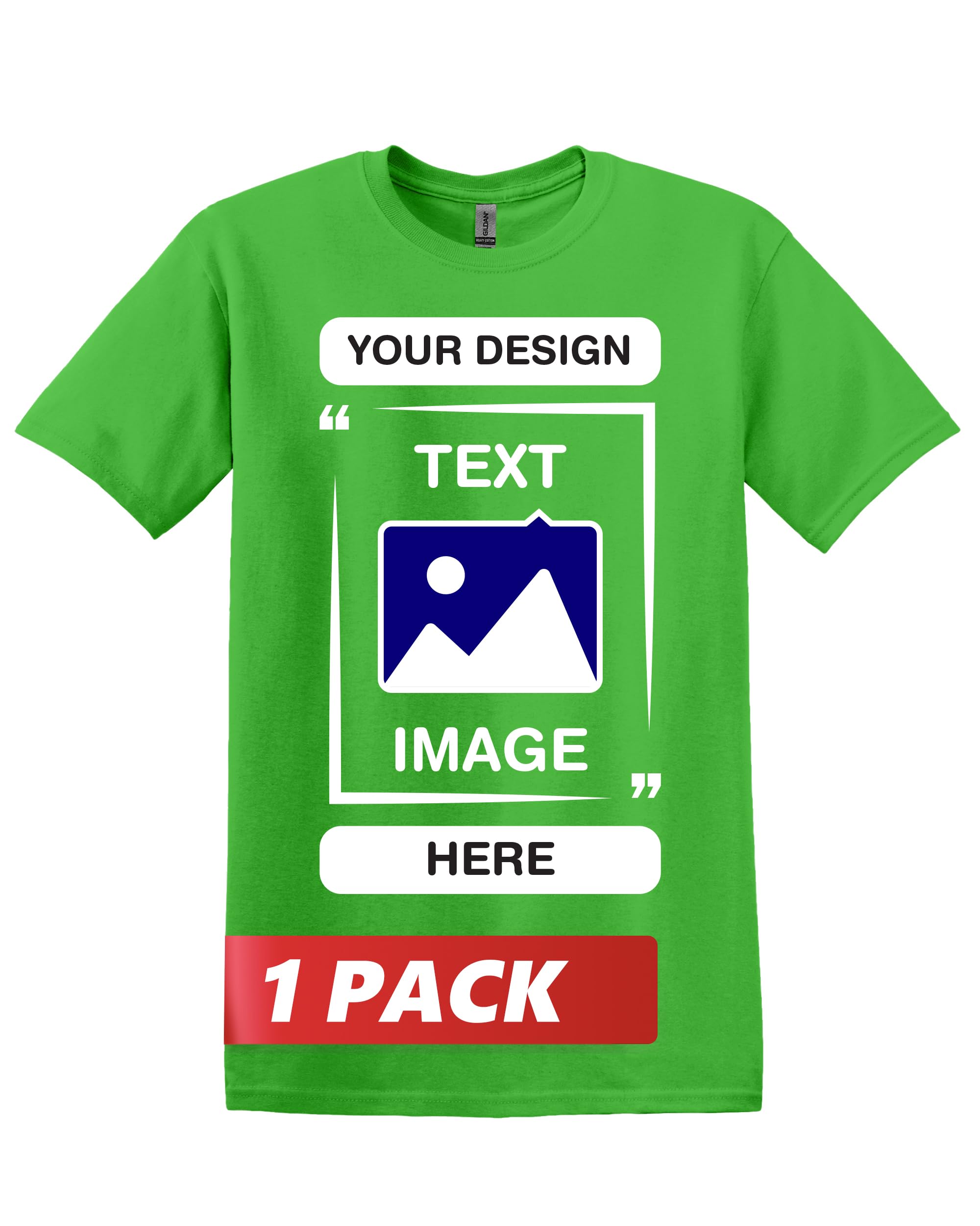 Gildan Custom T-Shirts - Personalized Unisex Crewneck Tee Shirt - Customize Your