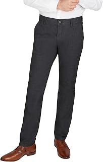 CLUB OF COMFORT Comfortable flat front trousers with comfortable elastic waistband and friend clip.Made from a structured cotton blend with a wool look that shows a bellissi