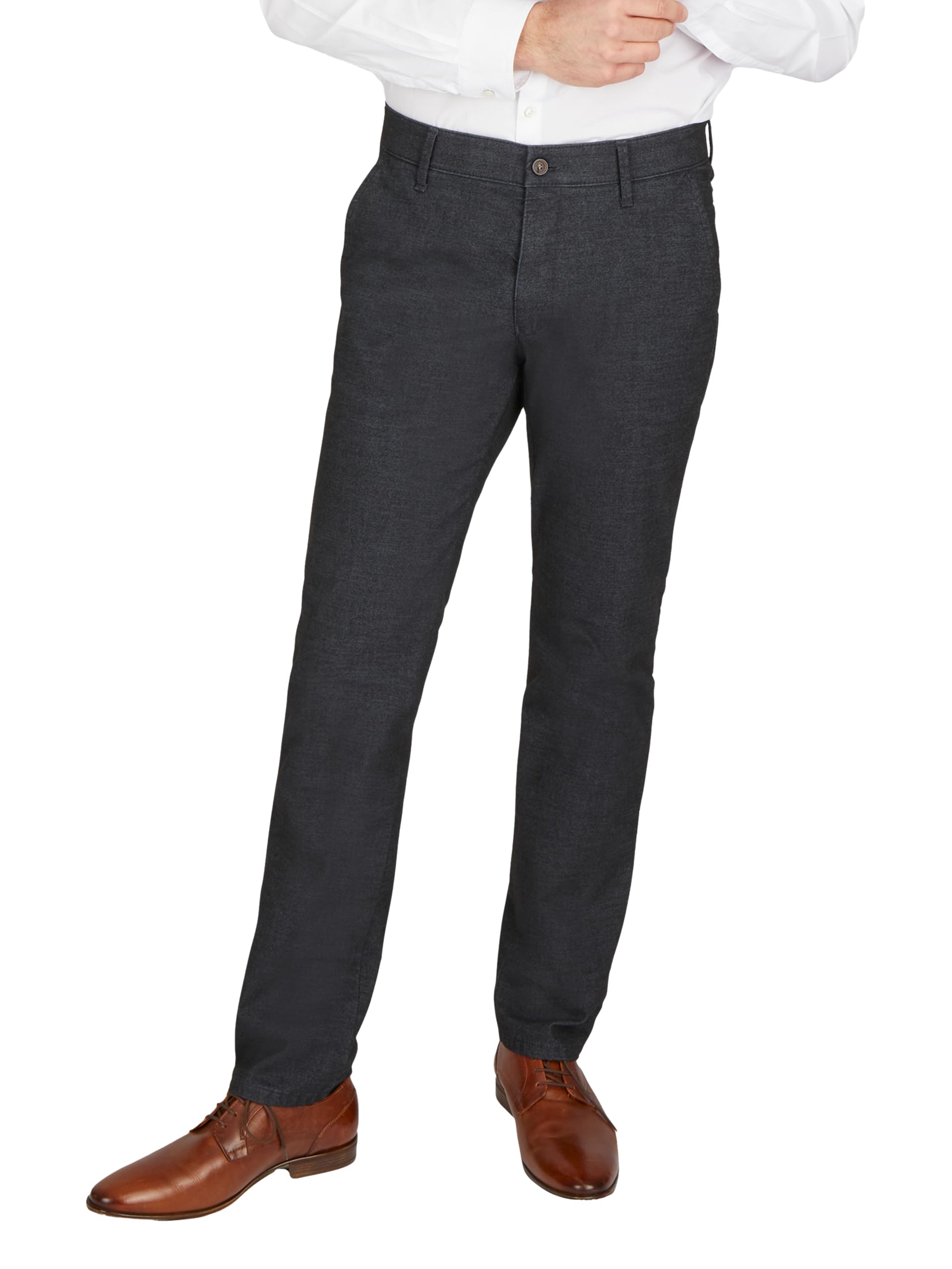 CLUB OF COMFORT Comfortable flat front trousers with comfortable elastic waistba