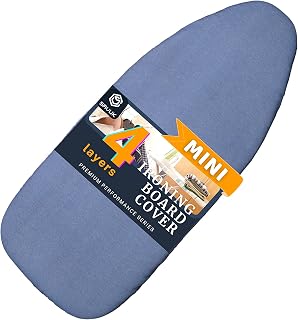 Smart Ironing Board Cover 5 x 32 inch Standard Size Fits Small and Mini Whiteboards Easy Placement Extra Thick Padding Elastic Cord Heat Resistance (12.8 x 32 inch)
