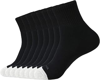 WANDER Mens Athletic Socks 3/8 Pairs Thick Running Socks for Men Women Cotton Socks 6-9/9-12/12-15
