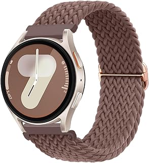 Braided Elastic Watch Strap for Samsung Galaxy Watch 7/6/5/4/FE 40mm 44mm/Watch 6 & 4 Classic 42mm 46mm 43mm 47mm/5 Pro 45mm/3 41mm/Active 2, Nylon Strap for Garmin