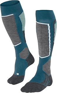 FALKE Men's SK2 Ski Socks Medium Cushioning Shin Padding Anti Blister Warm Breathable Quick-Drying Climate-Regulating Odour-Neutralising Wool Functional Yarn 1 Pair