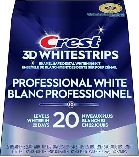 Crest 3D Whitestrips Professional White At-Home Teeth Whitening Kit, 22 Treatments, 20 Levels Whiter