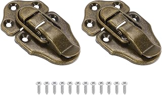 Retro Style Toggle Latch 2 Pack Small Vintage Metal Boxes with Screw Mounting for Ordinary Wooden Jewelry Cabinets Craft Boxes, Bronze