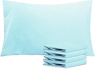 NTBAY Pack of 4 Pillowcases with Envelope Closure Soft Anti-Wrinkle and Stain Resistant (50 x 75 cm, Aqua)