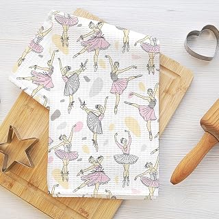 Ballet Girl Elegant Kitchen Towels for Kitchen and Bathroom Home, Dish Washing Cloths, Soft Absorbent Microfiber Hand Towels and Tea Towels, Ballet Gifts