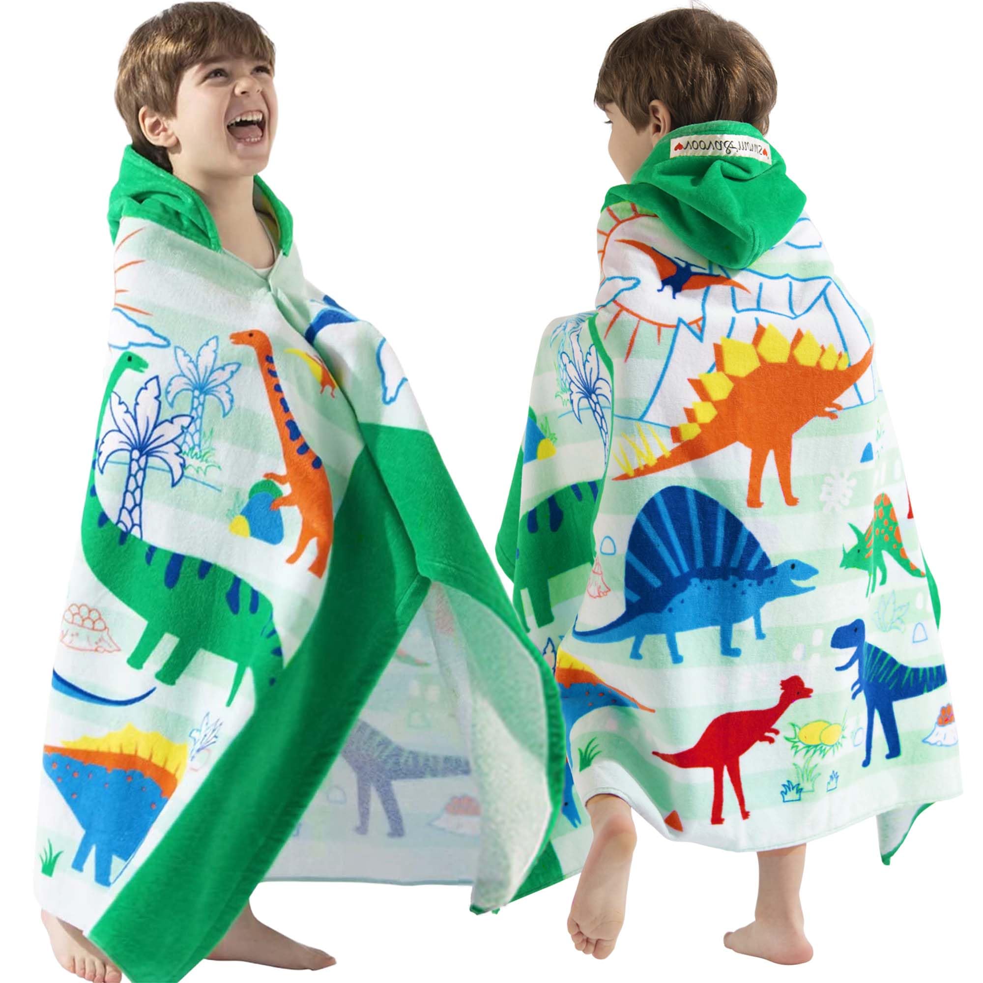 VOOVA & MOVAS Dinosaur Towel for Kids Age 3-8,100% Cotton,Soft | 50"x30",Gift Id