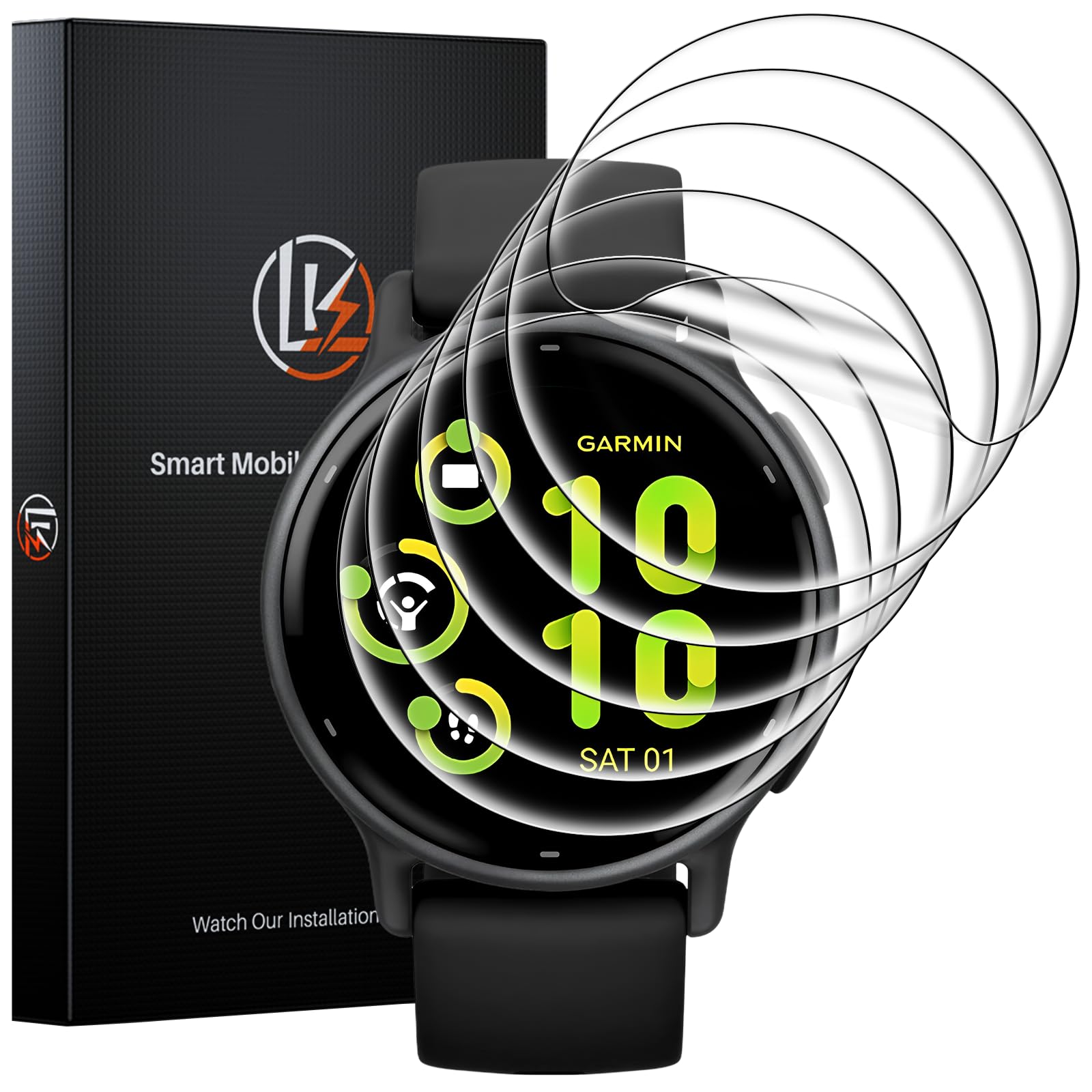 LK for Garmin Vivoactive 6/Vivoactive 5 Screen Protector 42mm, Smartwatch | 6 Pa