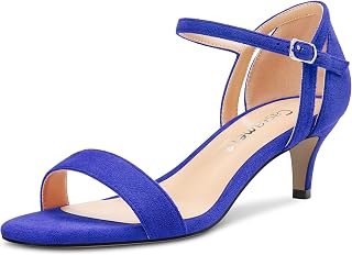 Castamere Women's Half Open Heel Pointed Toe Ankle Strap Wedding Sandals Dance 5 CM Heels