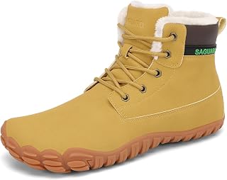 SAGUARO Adult Warm Barefoot Winter Boots, Wide Toe Box Hiking Boots