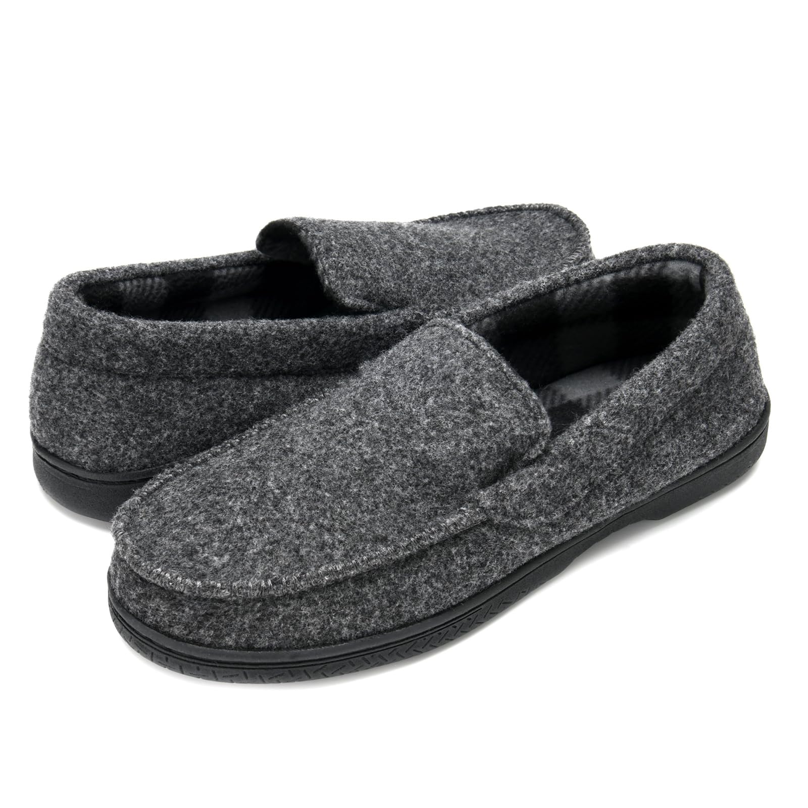 DL Men's Memory Foam Moccasin Slippers Breathable Moccasin Slippers Micro Wool H