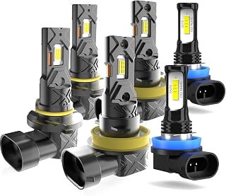LED Headlight Bulbs Fit for GMC Terrain 2010-2018,9005 H11 H11 High Low Beam Fog Lights Led Headlights,1:1 Design 6000K Cool White Super Bright Headlight Bulb Kit,Plug and Play,6-Pack