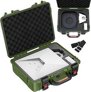MEKEET Starlink Mini Case, Waterproof Green Starlink Mini Hard Case with Portable Strap, Precision Cut Foam for Starlink Accessories, Starlink Bag for Travel Outdoor Camping Hiking