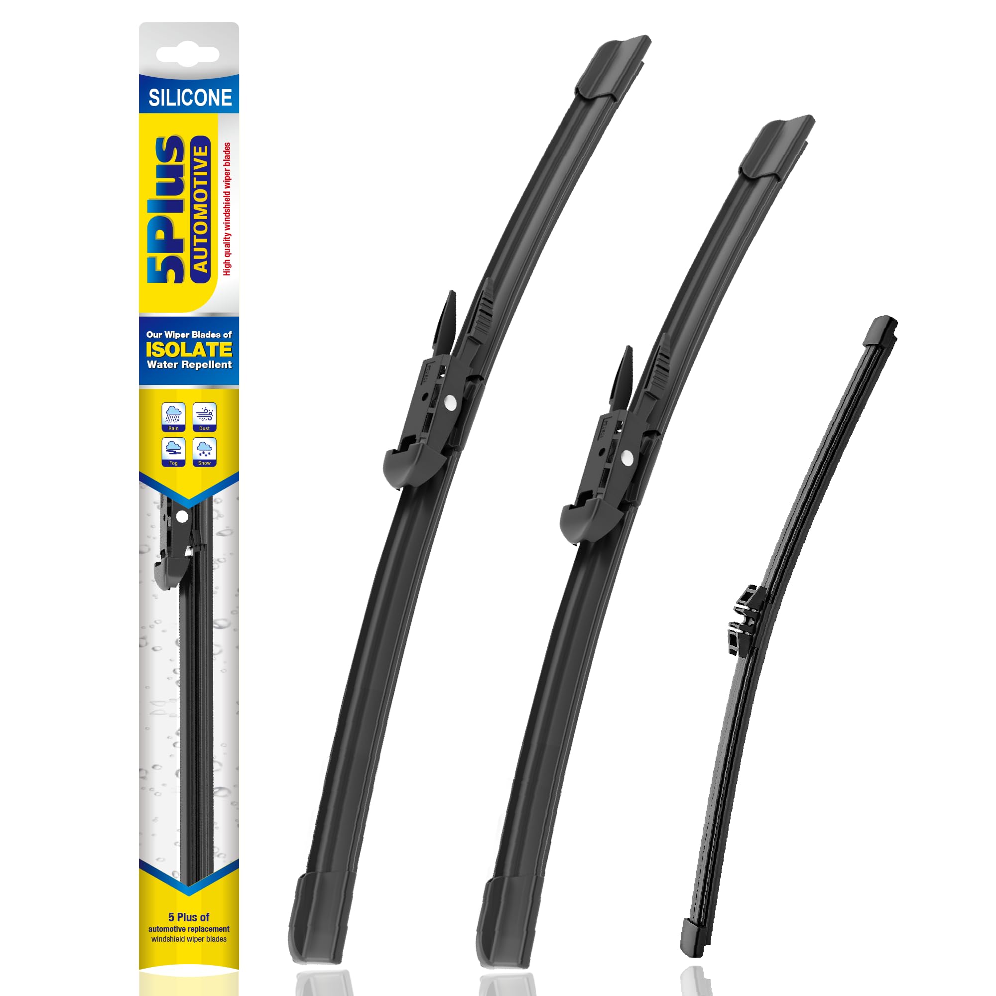 5 PLUS Silicone Windshield Wipers Fits Ford Explorer 2011-2024 (3 PACK) | 26"+22