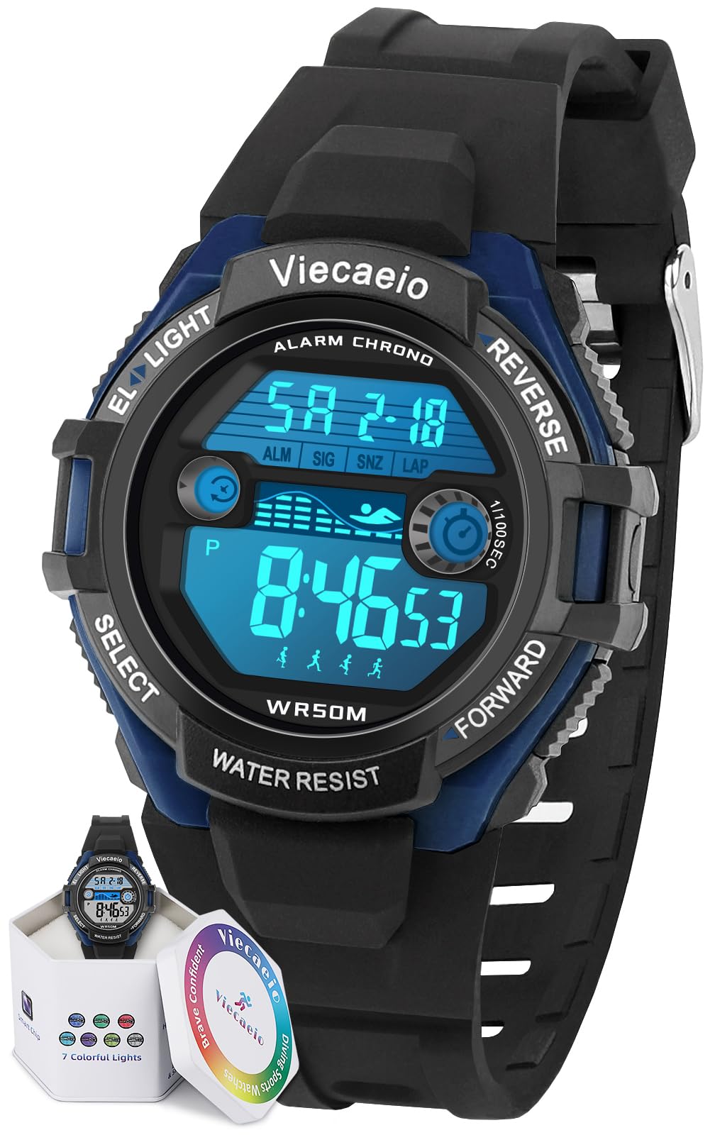 Kids Digital Watch for Boys Girls, Waterproof LED Colorful Lights Sports Watch S