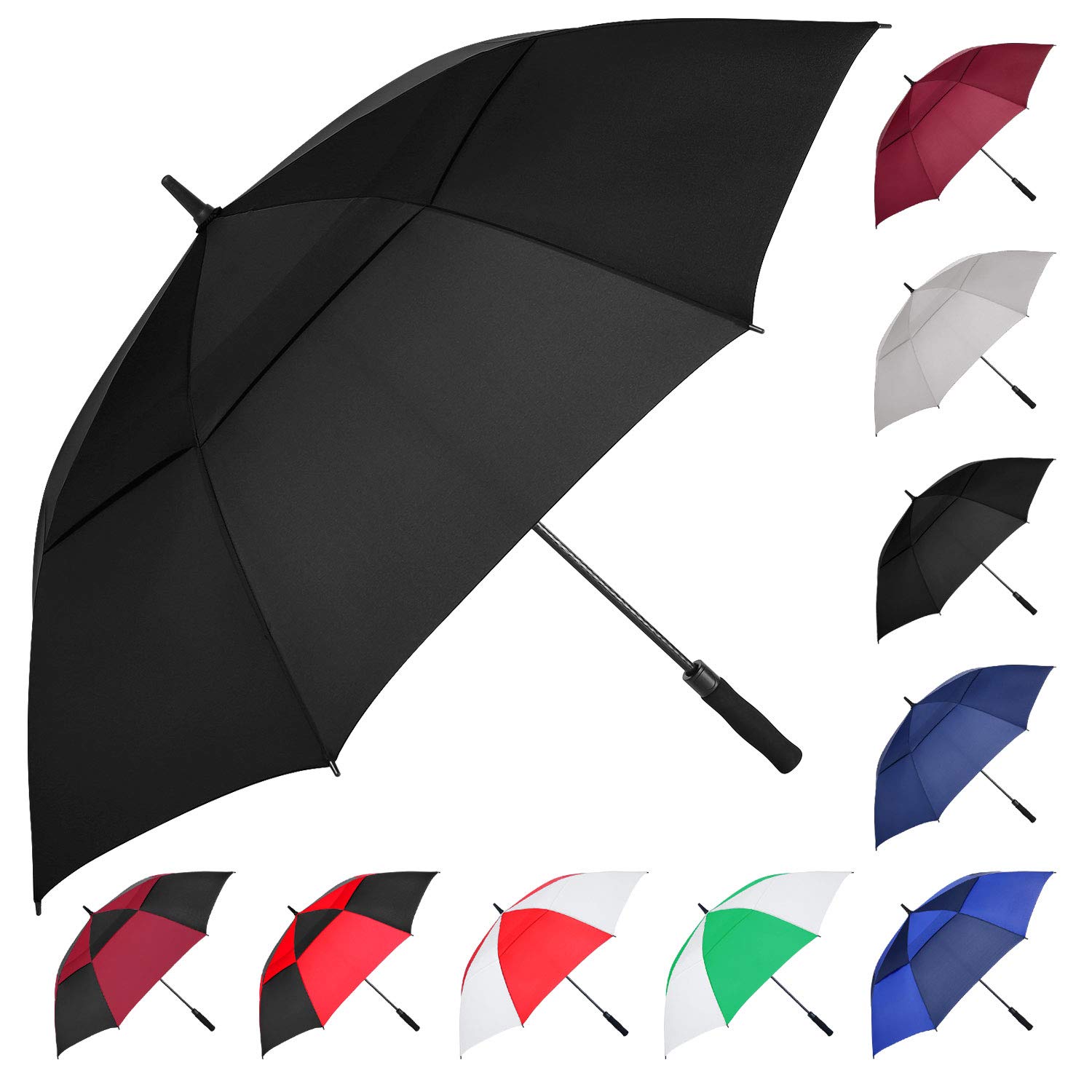 MRTLLOA Extra Large Golf Umbrella,54/62/68/72 Inch Automatic Open Umbrella | Dou