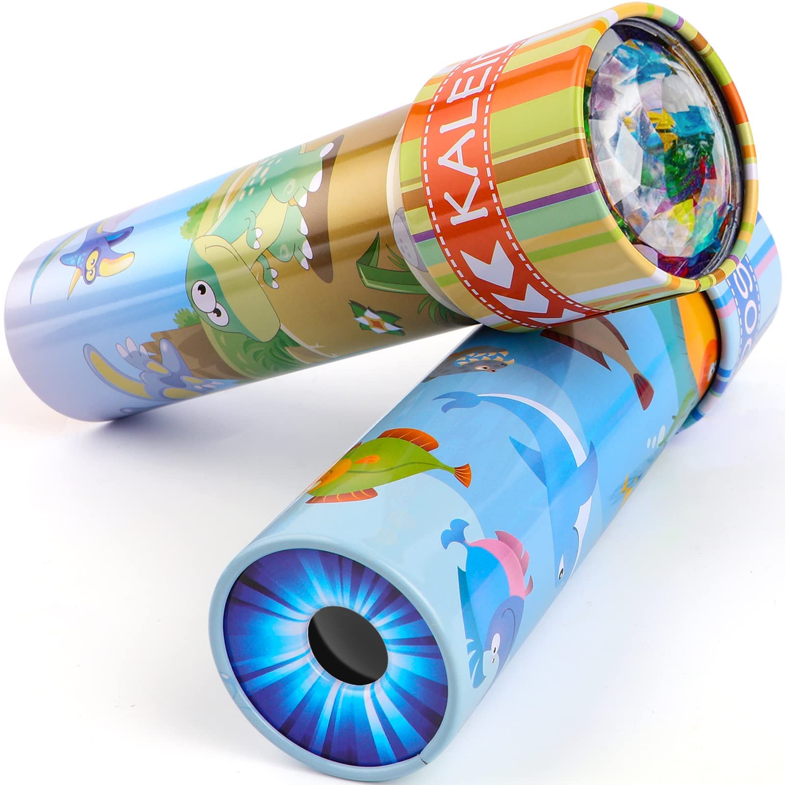 iKeelo Classic Tin Kaleidoscopes 2 Pack, Fun to Discover the Hidden Animals | Cr