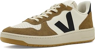 Veja V-12 Sneaker in White Leather with Pink Suede Logo