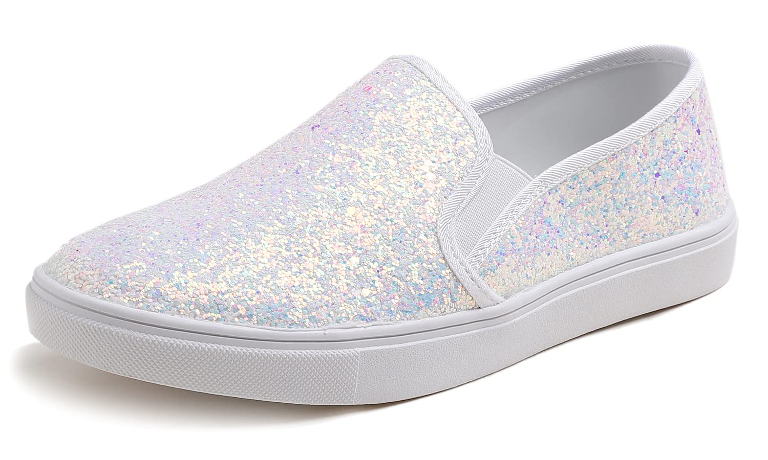 Feversole Women's Fashion Slip-On Trainer Casual Flat Loafers，Skater Pumps Train