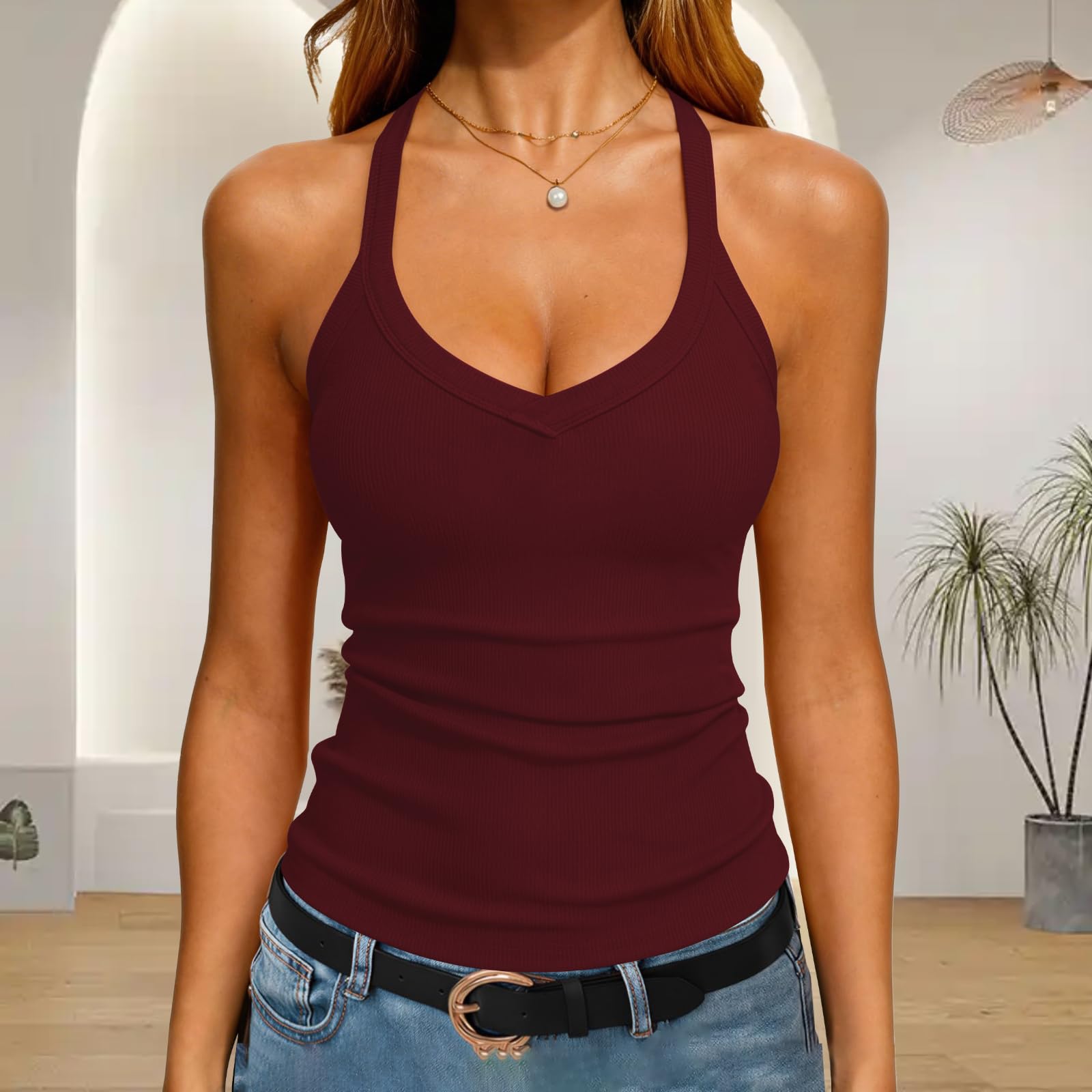 Women's V Neck Casual Sleeveless Tank Tops Summer Wardrobe Essential