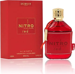 Dumont Nitro Red 3.4 Fl Oz Eau De Parfum for Men – Rich Fruity Woody Floral Fragrance – Luxurious Long Lasting Scent