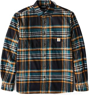 Carhartt Rugged Flex Relaxed Fit Midweight Flannel Long-Sleeve Plaid Shirt with Long Sleeves in Medium Weight Durable and Flexible Men's Flannel