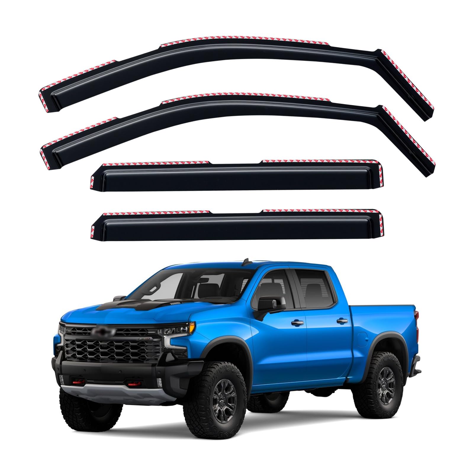 in-Channel Window Visors Rain Guards for 2019-2026 Chevy Silverado/GMC Sierra 15
