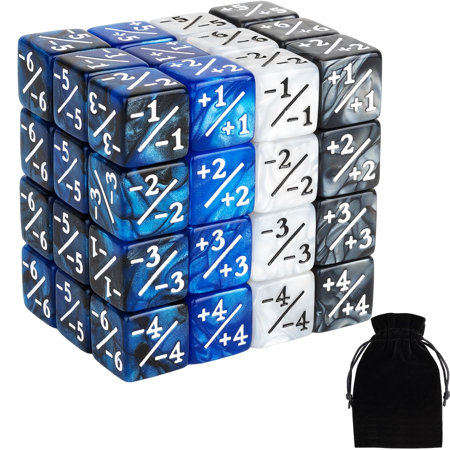 48 Pieces Magic Counter Dice Life MTG Counters Dice Set Marble Buff Tokens D6 Di