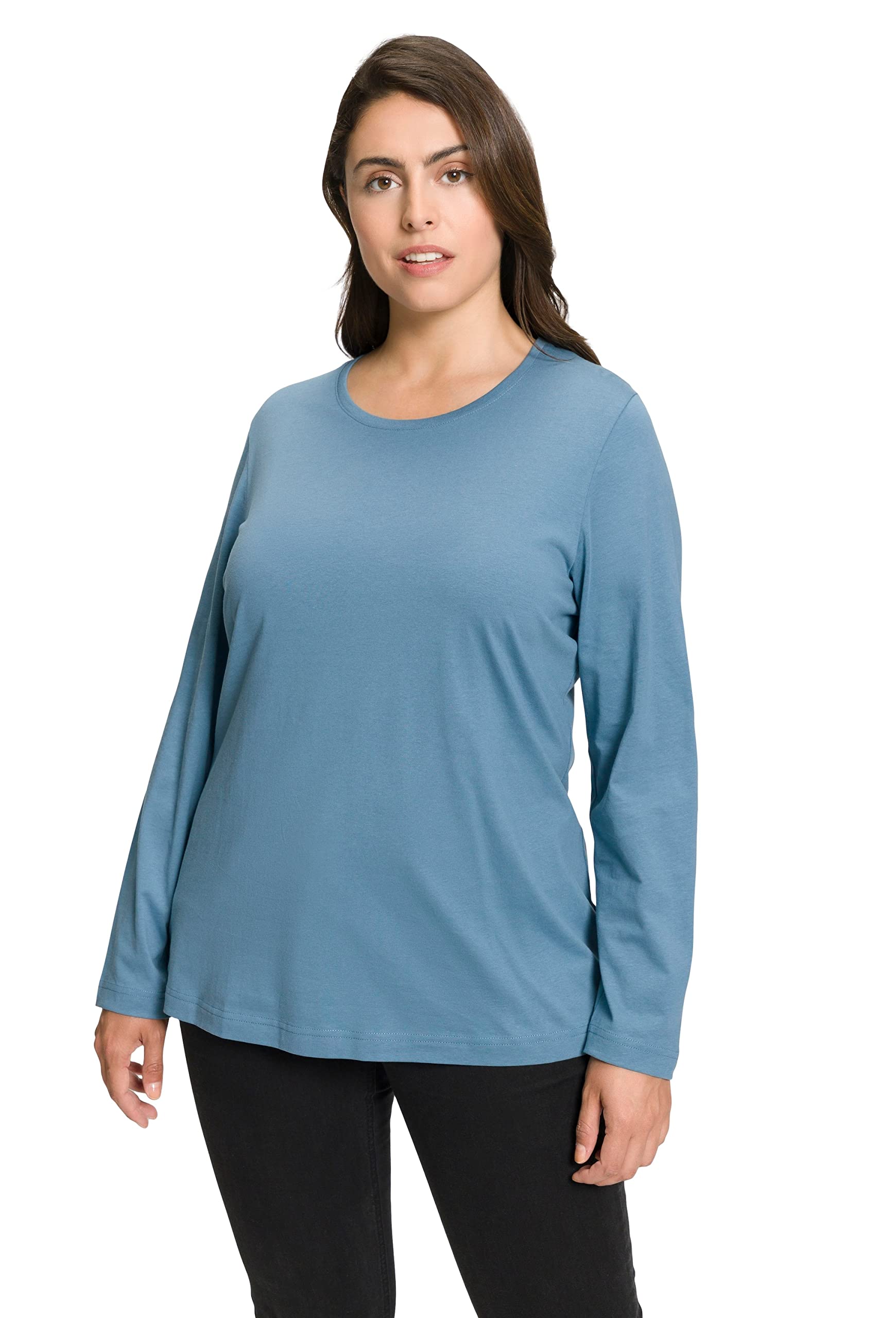 Ulla POPKEN Women's T-Shirt, Crew Neck, Slim, Long Sleeve T-Shirts