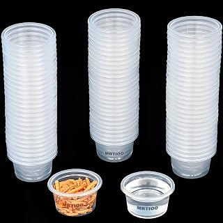 MRTIOO Lizard Crested Gecko Food Water Feeding Cups, 100 pcs, 1oz | Reptile Feeder Bowls, for Lizard and Other Small Pet Ledge Accessories Supplies