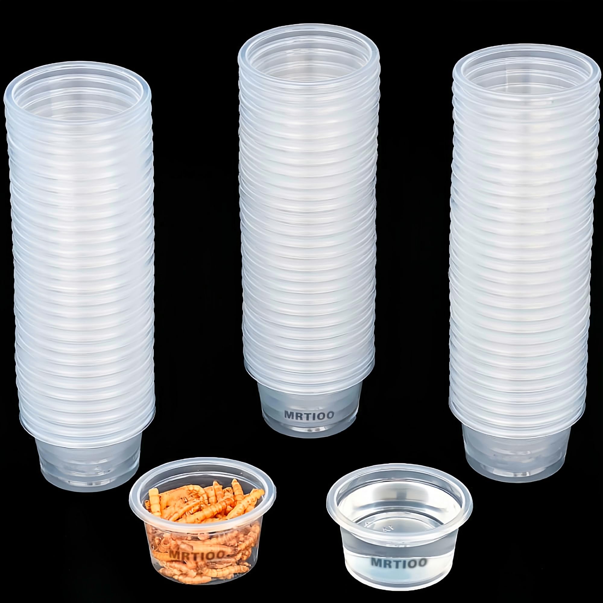 MRTIOO Lizard Crested Gecko Food Water Feeding Cups, 100 pcs, 1oz | Reptile Feed