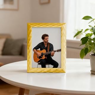 4X6 Picture Frame, Photo Frame for Photos, Posters and Art Prints, Horizontal and Vertical Display for Wall and Tabletop, Golden